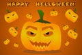 Halloween pumpkins vector image